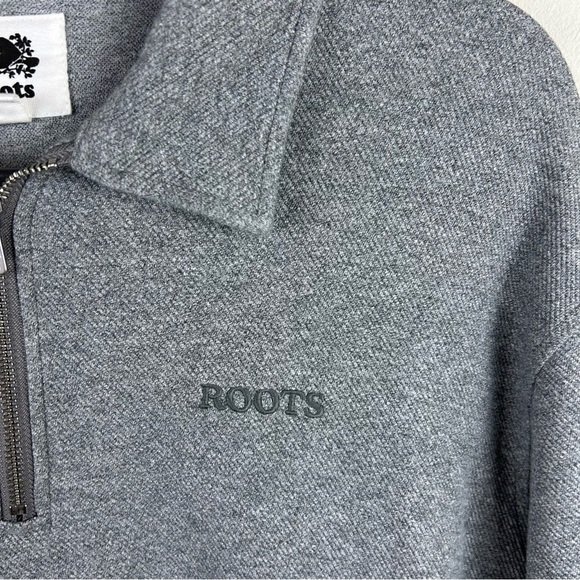 ROOTS Original Quarter zip collared gray sweater size: XL - Picture 4 of 10